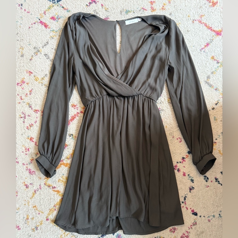 Lush Olive green dress with long sleeves